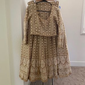 Ivory and gold Lehenga